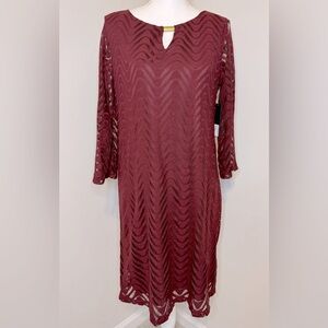 Dark Red Midi Sweater Dress